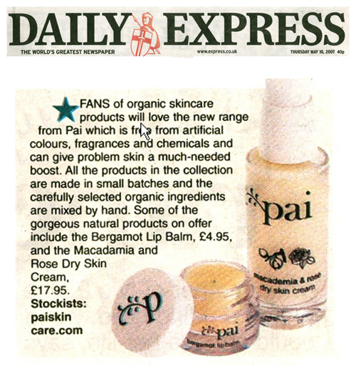 Tatler Magazine - Pai Skin Care