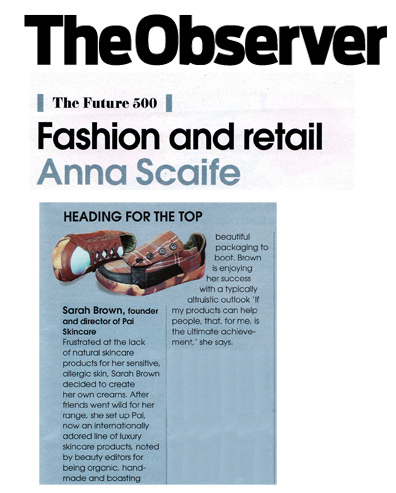 The Observer Future 500 - Pai Skin Care